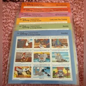 Disney Animal stories collectible stamps sheets - set of 6